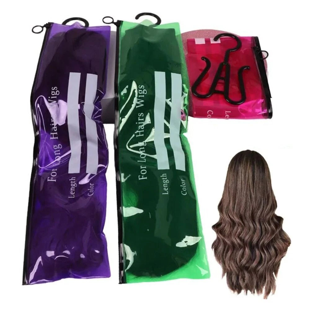 ✨ 4PCS Wig Storage Set – Dustproof Bags & Hangers for Tangle-Free Wigs 💇‍♀️