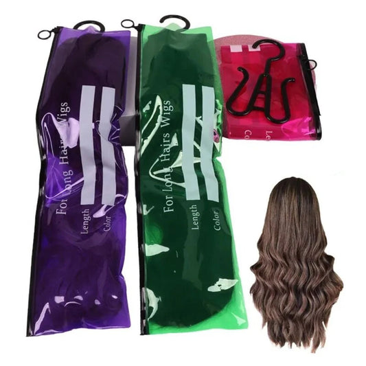 ✨ 4PCS Wig Storage Set – Dustproof Bags & Hangers for Tangle-Free Wigs 💇‍♀️