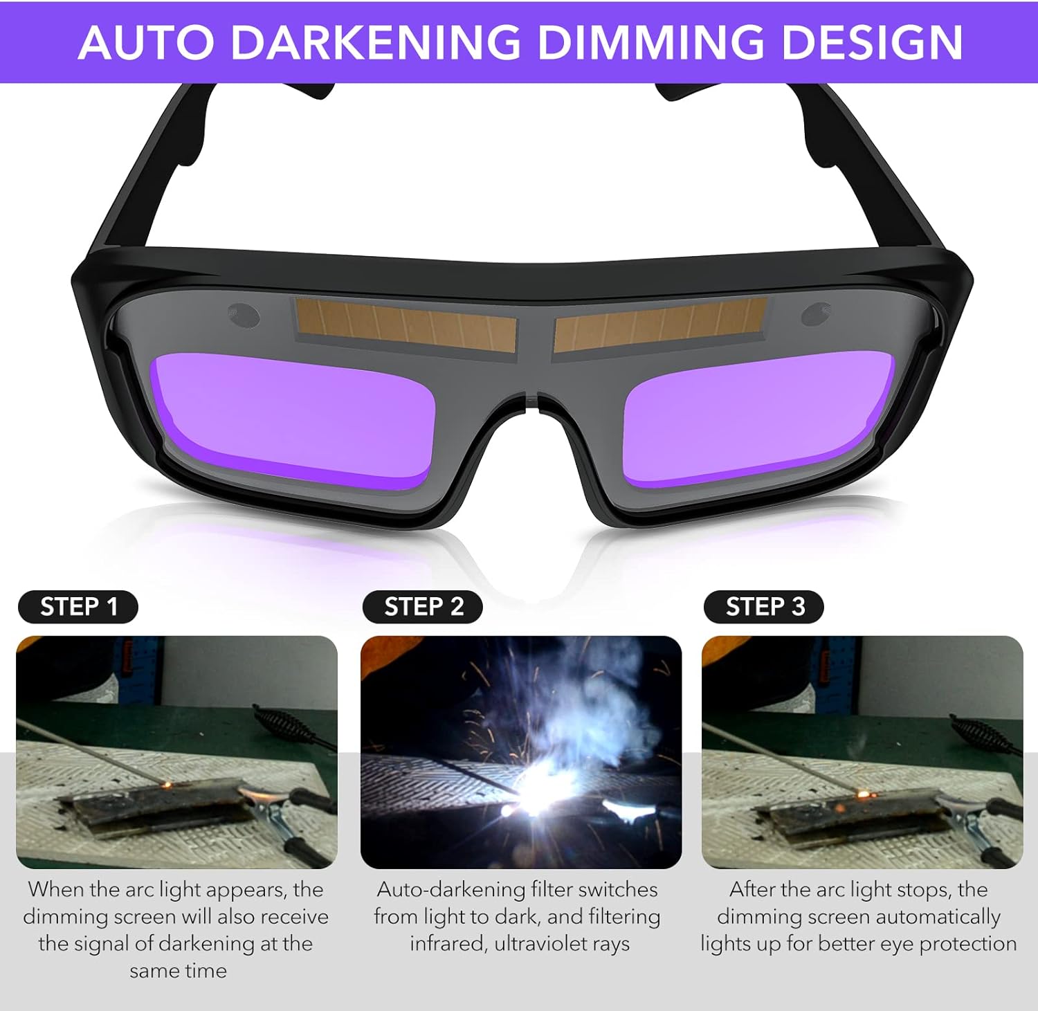 🛠️ Hot Deal ! – Solar Auto-Darkening Welding Goggles – Eye Protection with Smart Light Control