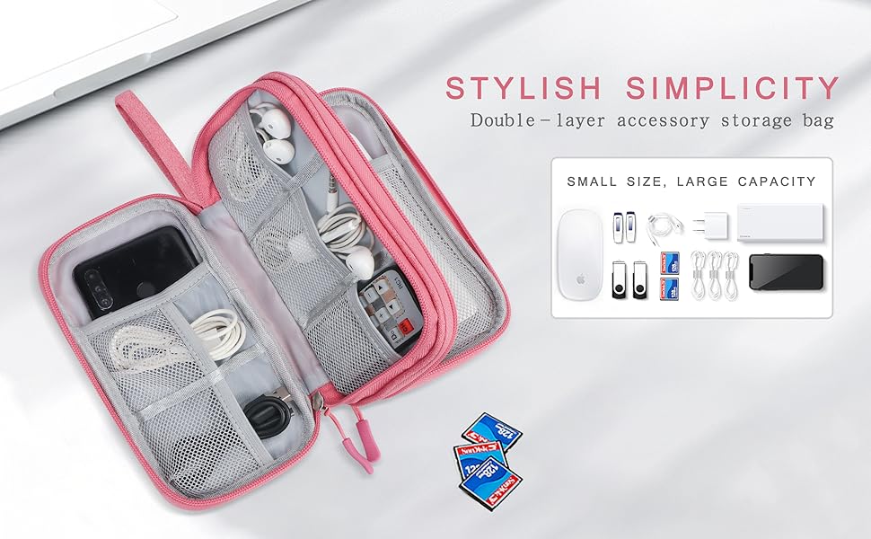 🎒 Stay Organized on the Go - ✨Waterproof Data Cable Storage Bag