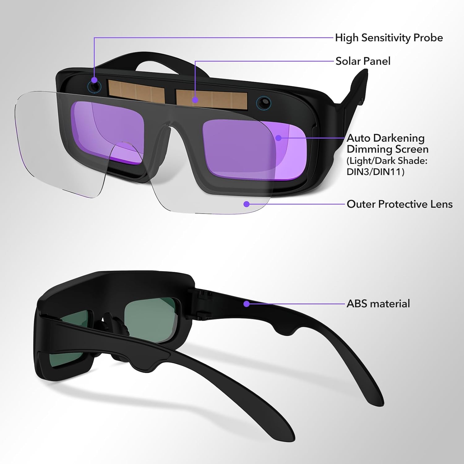 🛠️ Hot Deal ! – Solar Auto-Darkening Welding Goggles – Eye Protection with Smart Light Control