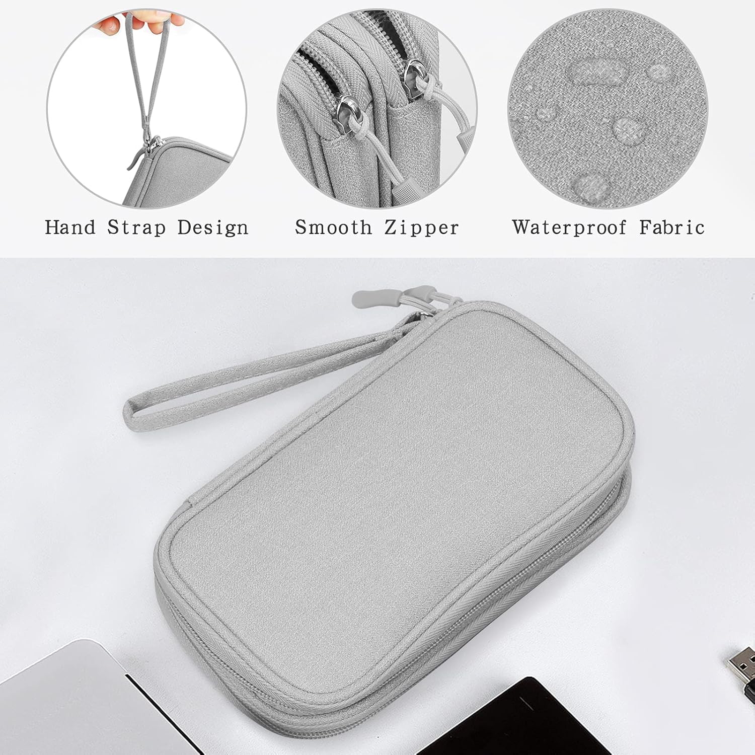 🎒 Stay Organized on the Go - ✨Waterproof Data Cable Storage Bag