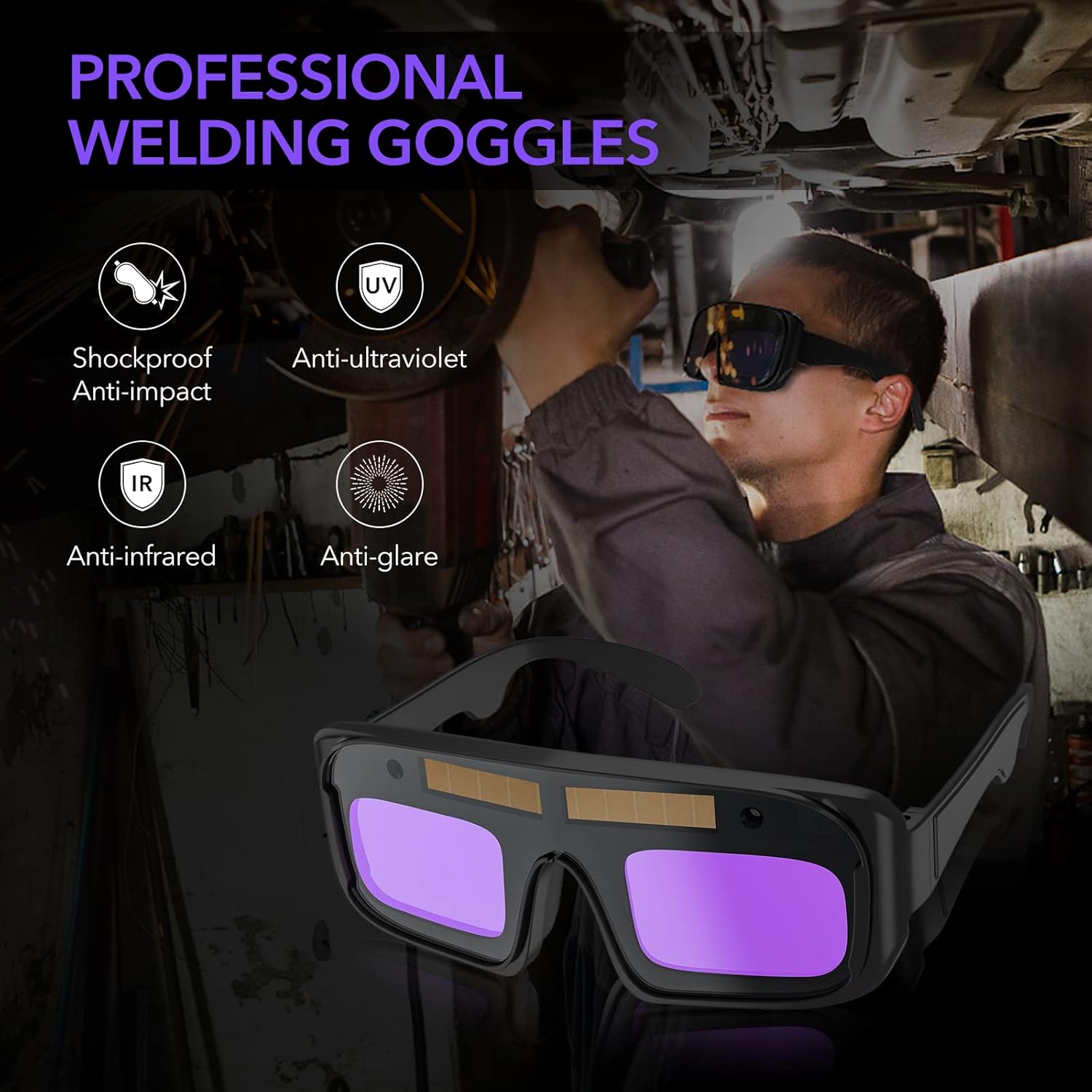 🛠️ Hot Deal ! – Solar Auto-Darkening Welding Goggles – Eye Protection with Smart Light Control