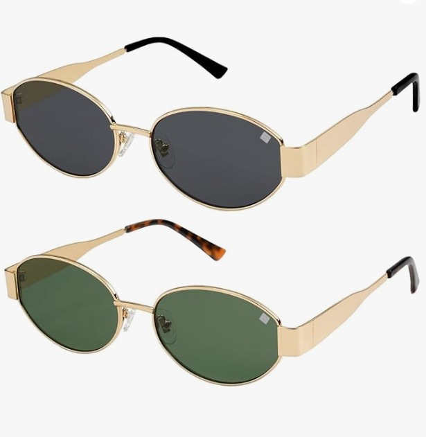 🔥HOT SALE | Trendy Oval Sunglasses – Metal Frame, Vintage Style, UV Protection 😎 Fashion Shades for Men & Women!