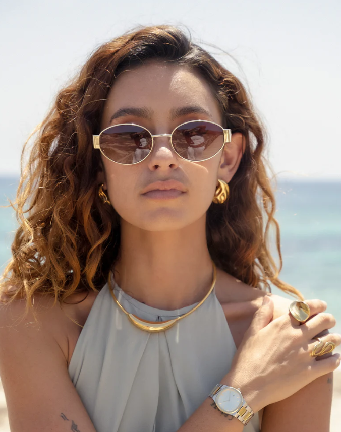 🔥HOT SALE | Trendy Oval Sunglasses – Metal Frame, Vintage Style, UV Protection 😎 Fashion Shades for Men & Women!