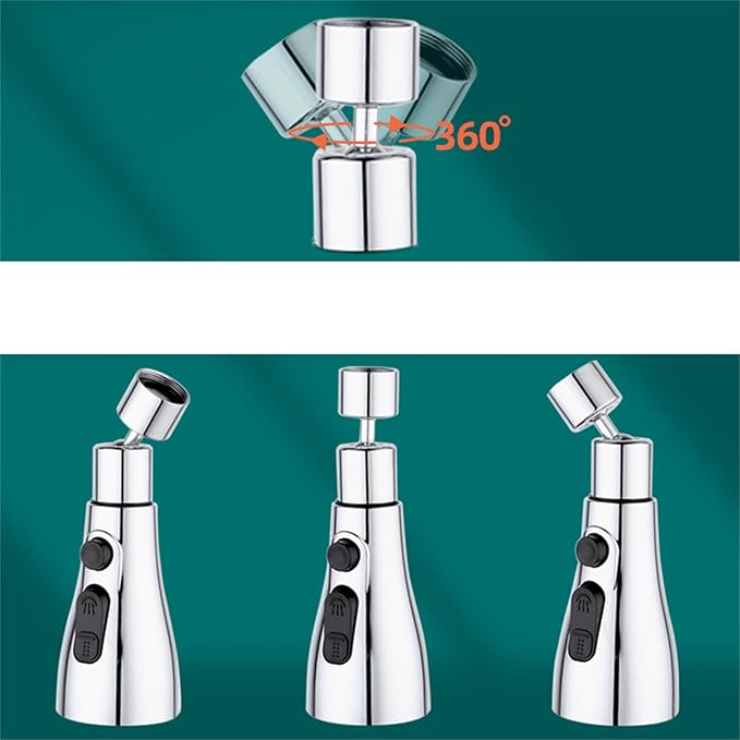 Universal faucet head, rotating kitchen faucet head