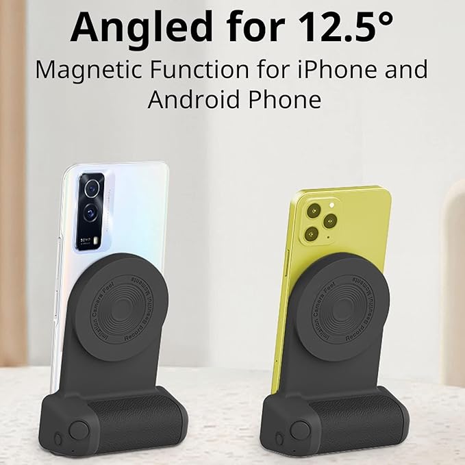 Magnetic Camera Handle Bluetooth Bracket, Smart Phone Handle, with Magsafe Bluetooth Wireless Camera Shutter, Suitable for Vlog, Photo and Video Shooting