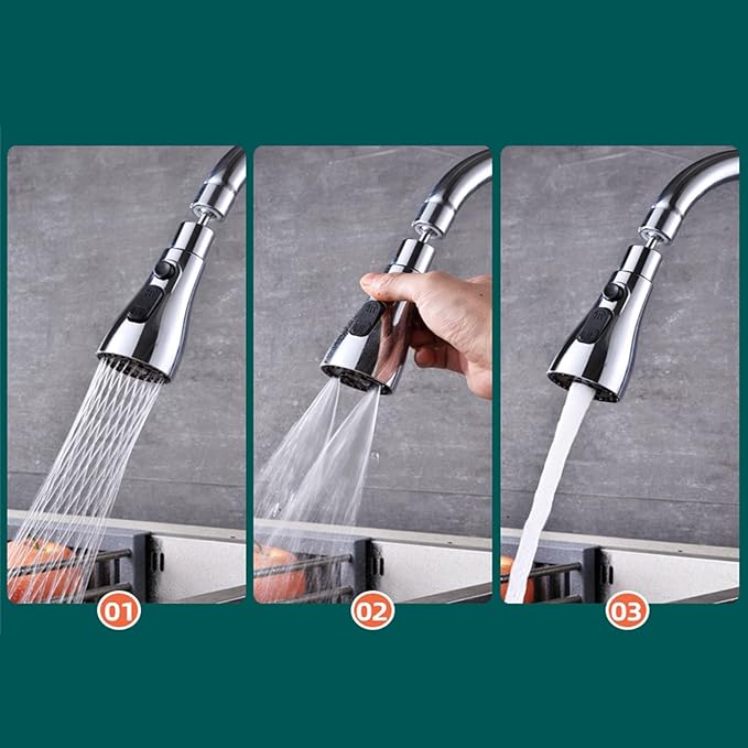 Universal faucet head, rotating kitchen faucet head