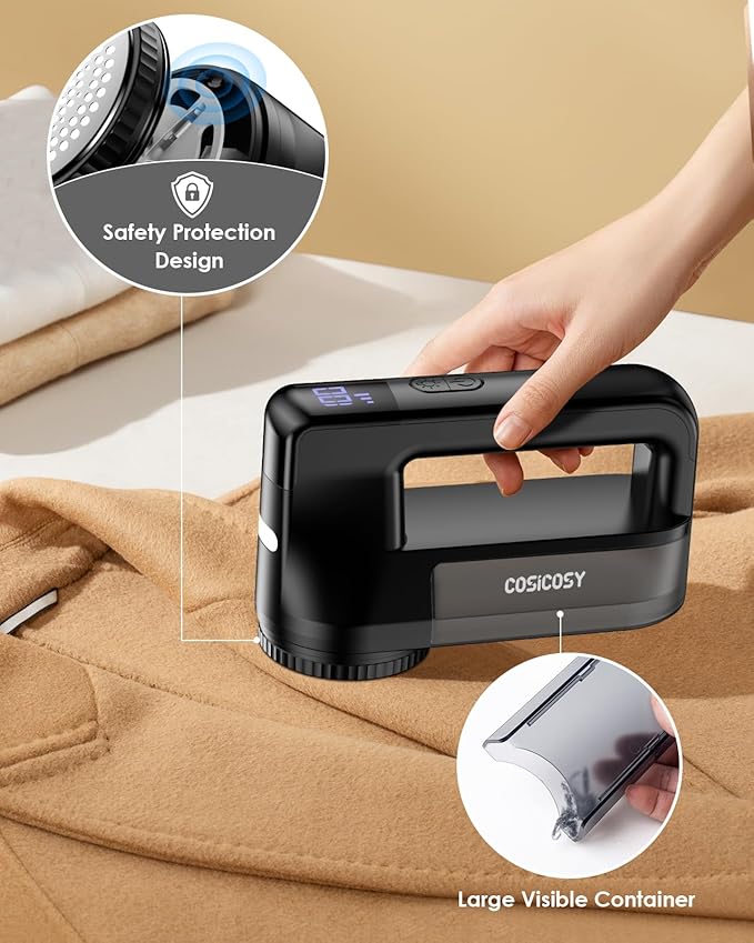 【New In】Cosicosy Electric Lint Remover Shaver with 4 Blades & Digital Display & LED Light